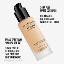 Indlæs billede til gallerivisning BAREPRO® 24HR WEAR SKIN-PERFECTING MATTE LIQUID FOUNDATION MINERAL SPF 20