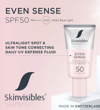 Indlæs billede til gallerivisning Skinvisible Even Sense SPF50, 50ml
